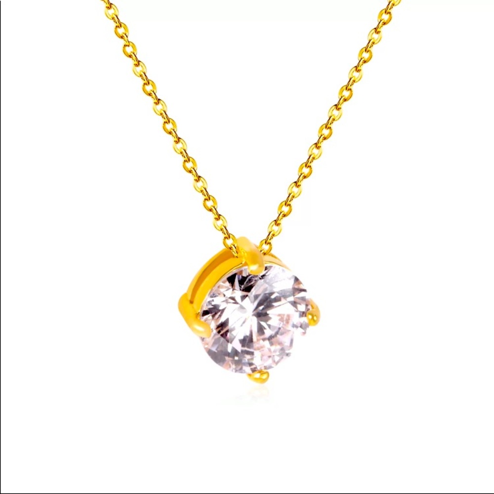 NWT Gold plated Diamond pendent necklace